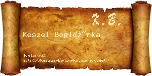 Keszei Boglárka névjegykártya
